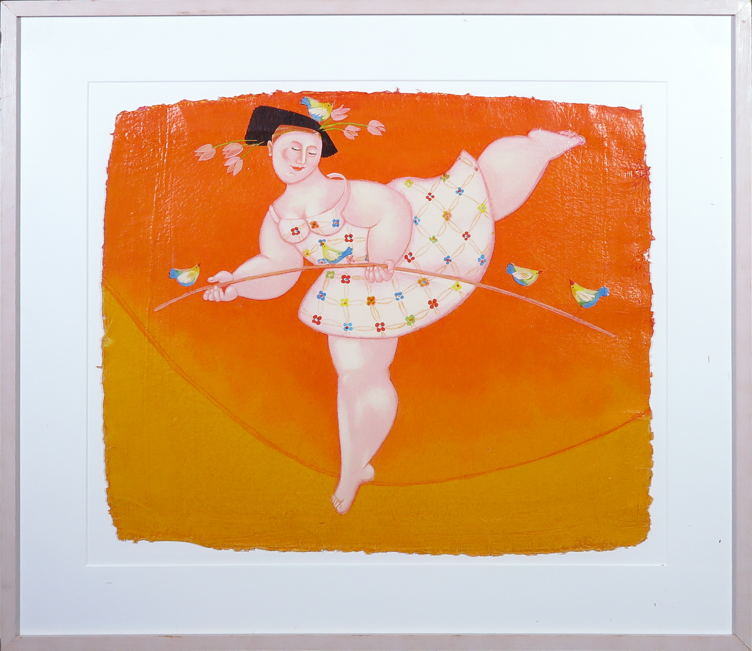 Ada Breedveld - Zeefdruk op geschept papier, Koordanseres - Ingelijst kopen? Bied vanaf 60!