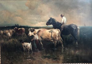 Henry Schouten - Tafereel met landbouwdieren kopen? Bied vanaf 1100!