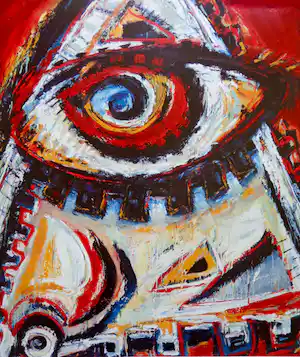 Henk Vierveijzer - ABSTRACTIE / KLEURZEEFDRUK / 70x50cm / SIG verkauft für € 100!