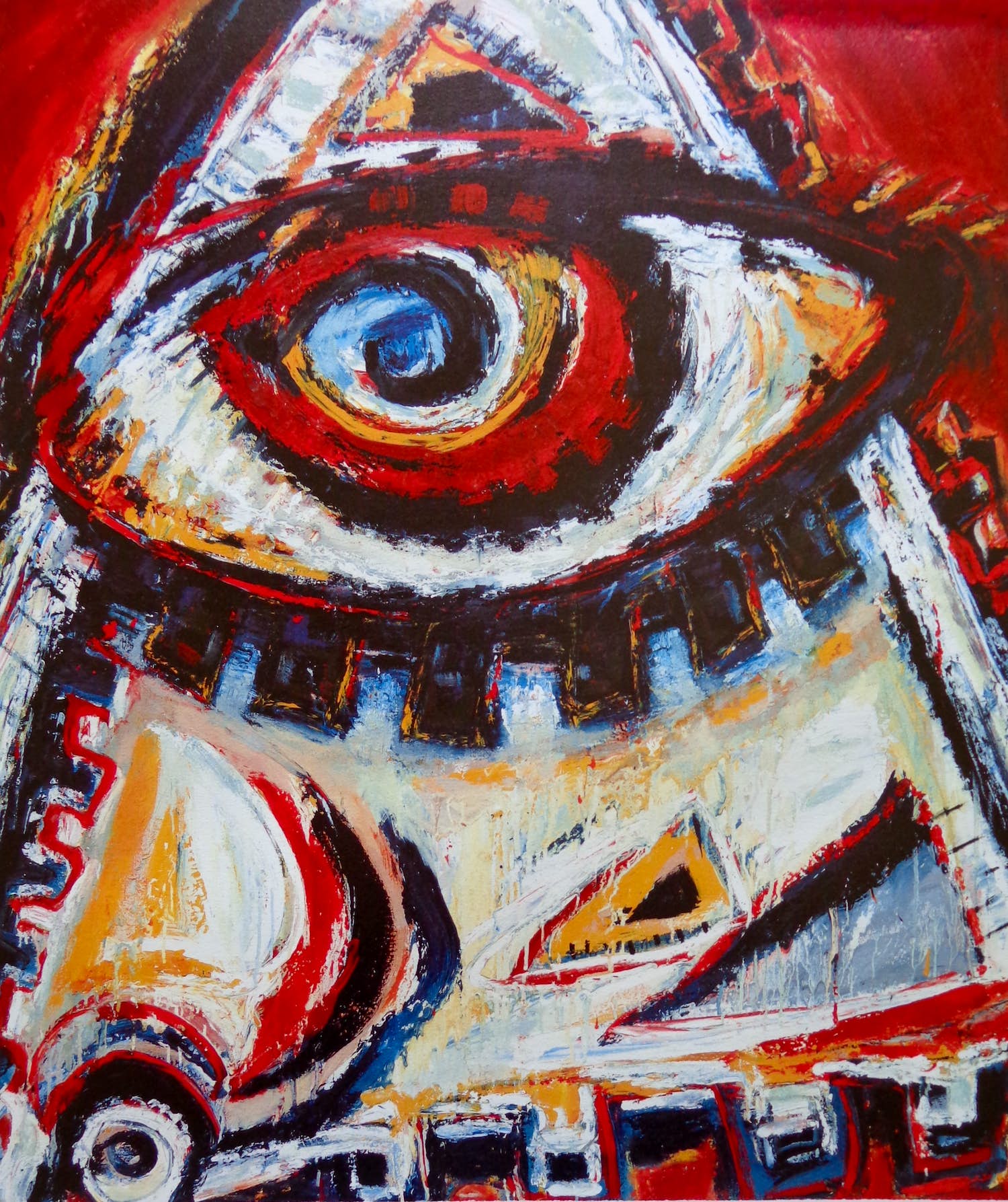 Henk Vierveijzer - ABSTRACTIE / KLEURZEEFDRUK / 70x50cm / SIG verkocht voor € 25!