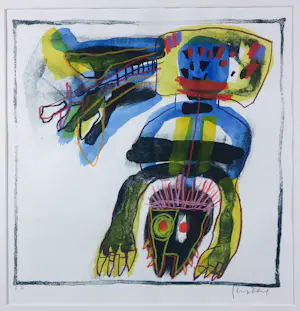 Geert Vrijdag - Gemengde technieken op papier, Zonder titel - Ingelijst kopen? Bied vanaf 100!