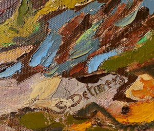 Sebo Detmers - Aan het Damsterdiep, olieverf op doek (best groot, ingelijst) kopen? Bied vanaf 300!