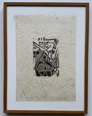 Diederick van Kleef - handgesigneerde linosnede | 'Zonder titel' | 1992 (TWEELUIK) kopen? Bied vanaf 20!