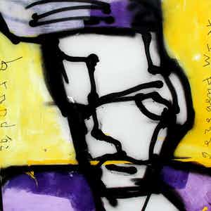 Herman Brood - acryl op doek: gezegend wrak - 1992 +HB-M certificaat verkocht voor € 3900!