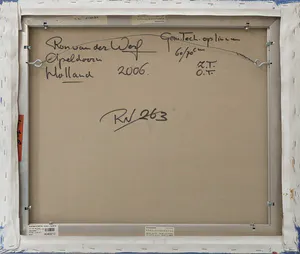 Ron van der Werf - Acryl en collage op doek, Tegengesteld kopen? Bied vanaf 1!