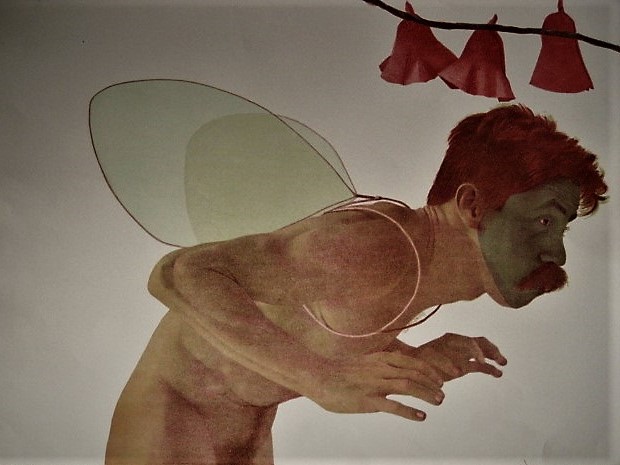 Rodolfo Meli - Toscaans Graficus - Groot Gesigneerd Litho " Zelfportret als Icarus"  verkocht voor € 1!