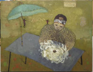 Liesbeth Rahder - Olieverf met textuur op doek, Gedachtengang I (Groot) kopen? Bied vanaf 750!