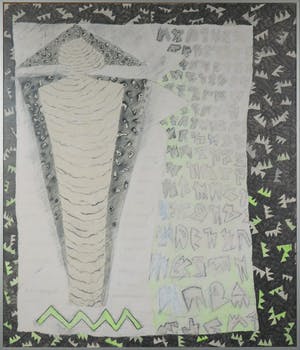 Laura van der Meule - Gemengde techniek op papier, Zonder titel (Mummie-figuur) - Ingelijst kopen? Bied vanaf 1!