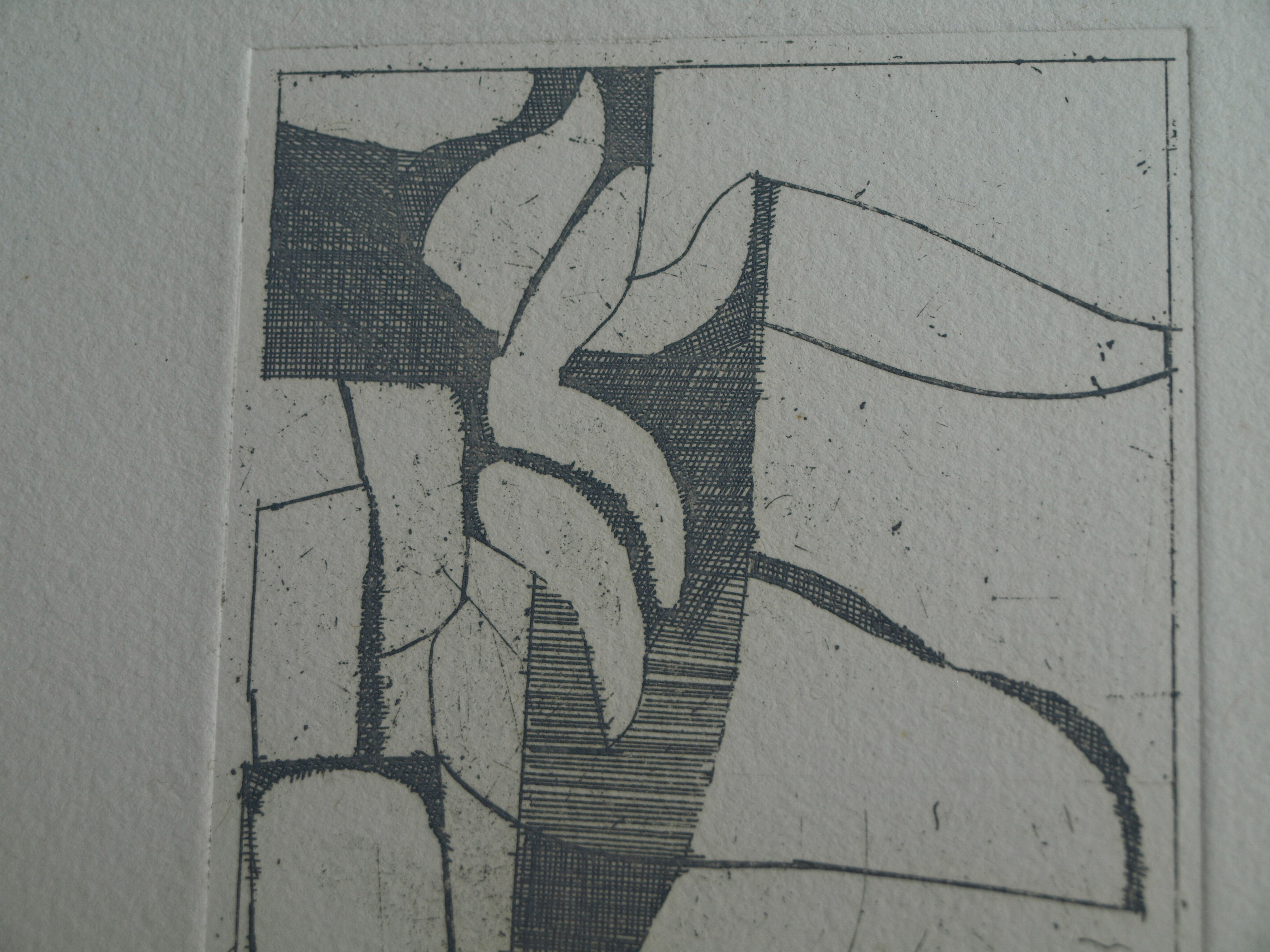 Jan de Hamer - Ets, Palm – gesigneerd – ca 1975 kopen? Bied vanaf 1!