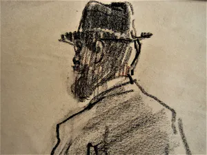 Léo Gausson - Franse neo Impressionist - 1903 - Houtskool - portret van Erik Satie - gesigneer kopen? Bied vanaf 82!