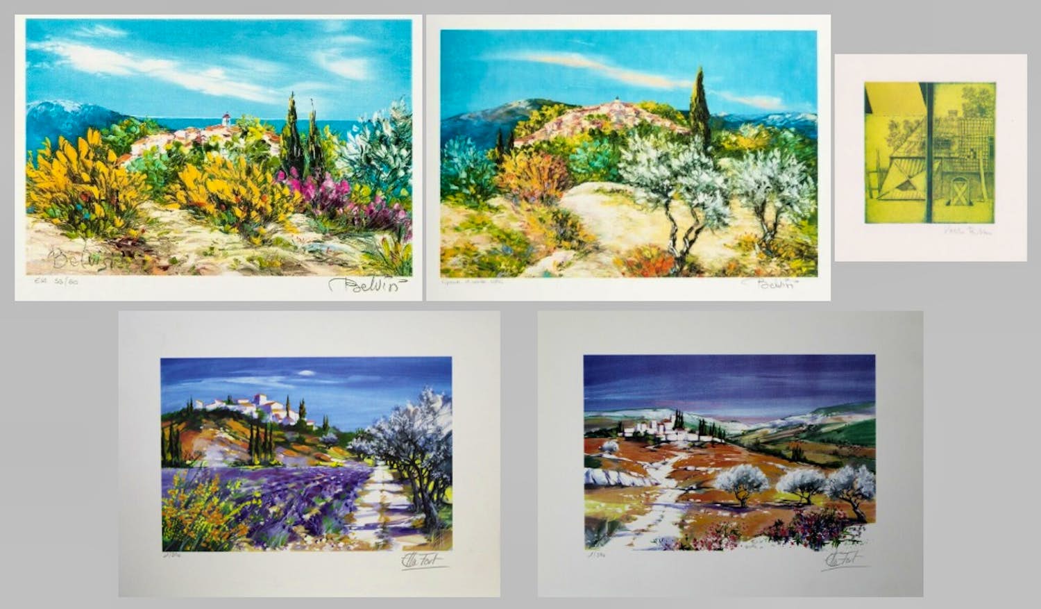 Volker Ritters - e.a: Collectie van vijf handgesigneerde kunstwerken: Landschappen kaufen? Bieten Sie von 20!