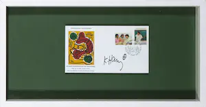 Keith Haring - Gesigneerde enveloppe, International Volunteer Day kopen? Bied vanaf 1!