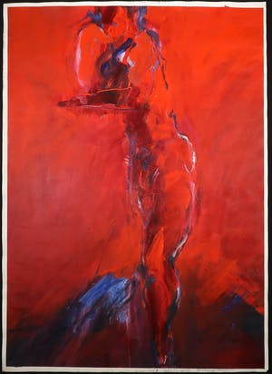 Franscz Witte - Acryl op papier, Naakten (Groot, dubbelzijdig beschilderd!) kopen? Bied vanaf 80!