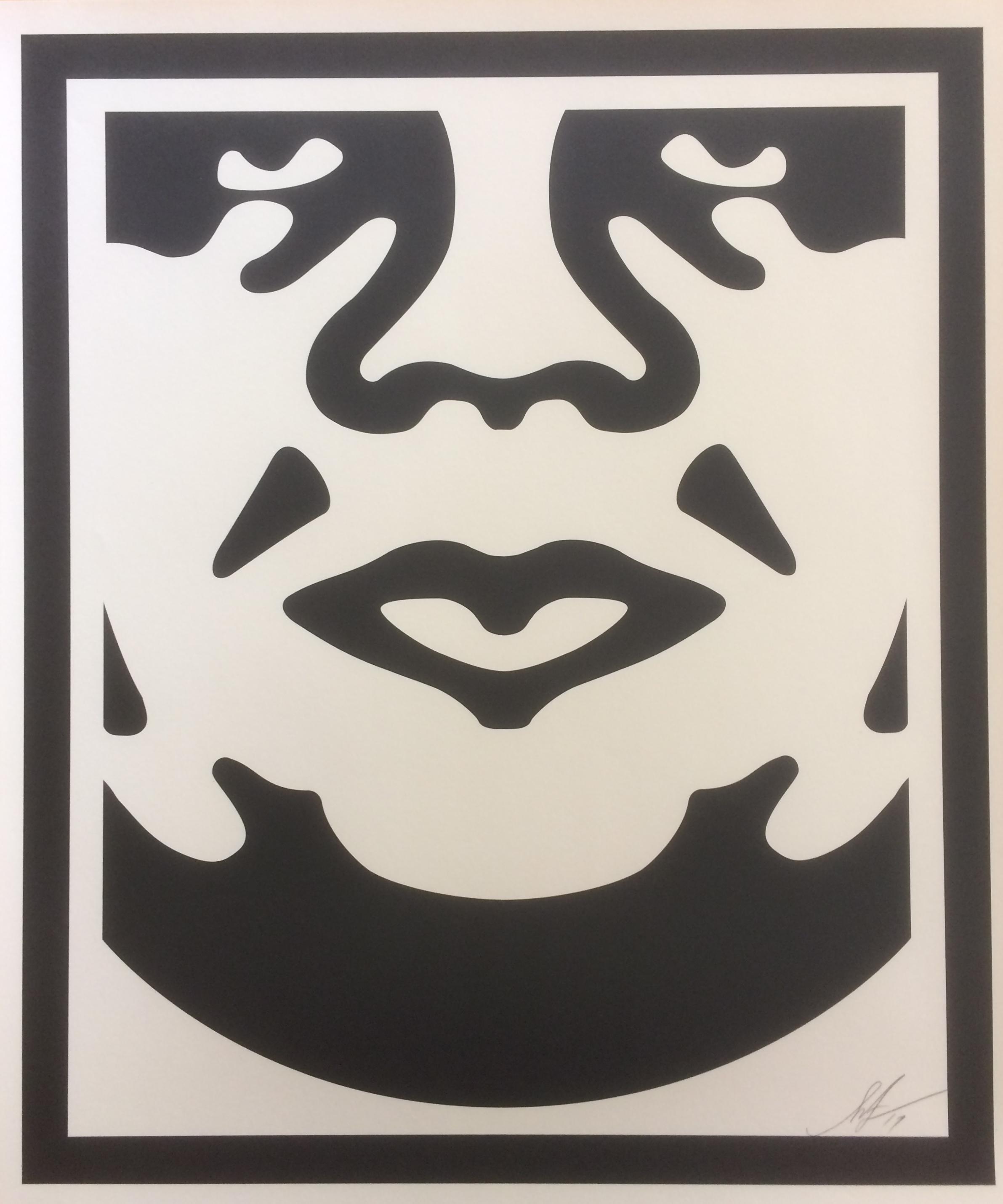 Shepard Fairey - Obey - Three faces - cream kopen? Bied vanaf 85!