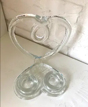 Kosta Boda - Kosta Boda hartvormige kaars houder – Zweeds design glas – Art Glass kopen? Bied vanaf 30!