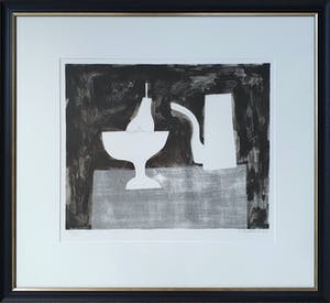 Klaas Gubbels - Litho:' Theekan en fruitschaal' - Nieuw ingelijst - Kleine oplage. kopen? Bied vanaf 450!