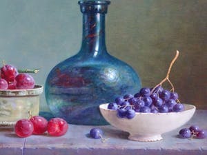 Hans Habraken - Stilleven druiven, pruimen, en een fles. kopen? Bied vanaf 795!