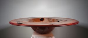 Bernard Heesen - Glas, unica oranjebruine schaal (Zeer groot) kopen? Bied vanaf 350!