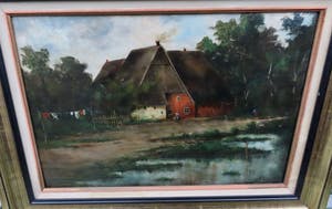 Hendrik Petrus Berlage - (1856-1934) Landschap met boerderij en waslijn kopen? Bied vanaf 450!