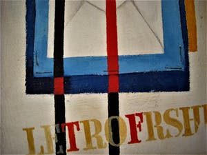 Ton Frenken - Borzo Gallery - Geometrisch Olieverf - "LetrofFrshp" -gesigneerd met opdracht kopen? Bied vanaf 10!