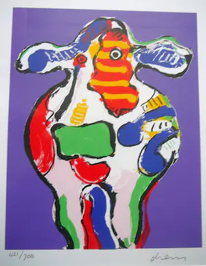 Peter Diem - Vrolijke koeien zeefdruk- kopen? Bied vanaf 45!