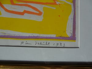 Pim Schilt - Linosnede, titel, Knielend Naakt, uit 1983 kopen? Bied vanaf 40!