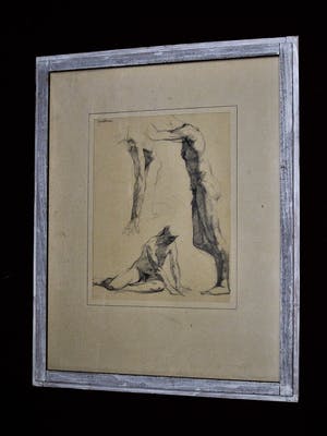 Jan Battermann - Vroege Figuratieve potloodtekening - studie mannelijk Naakt - gesigneerd kopen? Bied vanaf 10!