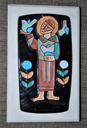 Henk Potters - Keramisch bord+Tegel+Gesign. boekwerk: 'Henk Potters, Kunstschilder en Keramist' kopen? Bied vanaf 40!