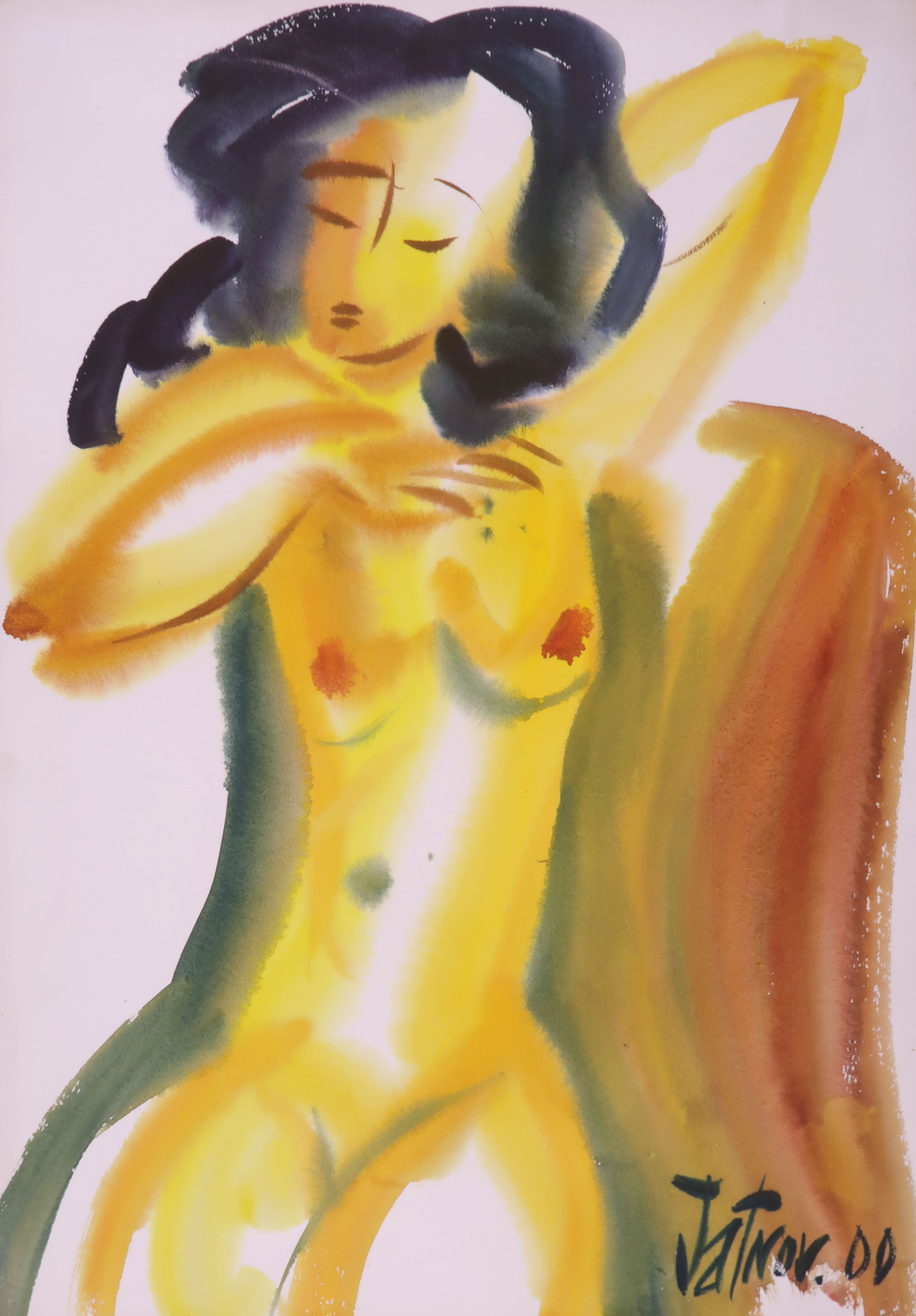 Sergej Jatnov - Aquarel, Naakte vrouw kopen? Bied vanaf 35!