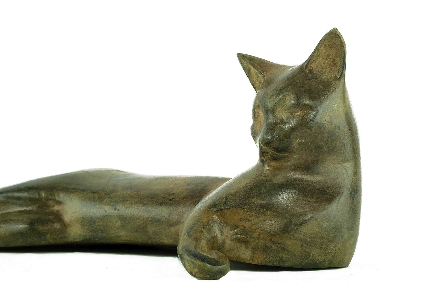 Pierre Chenet - Bronzen beeld van liggend katje kopen? Bied vanaf 219!