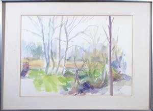 Franscz Witte - Aquarel op papier, Boslandschap -Ingelijst kopen? Bied vanaf 1!