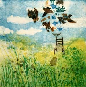 Michel van Overbeeke - kleurenets - 'In memoriam' - 1973 verkocht voor € 90!