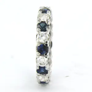 14k witgouden hele alliance met om en om gezet met saffier en diamant kopen? Bied vanaf 900!