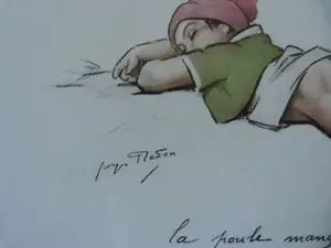 Georges Redon - la poule mange les escargots. kopen? Bied vanaf 60!