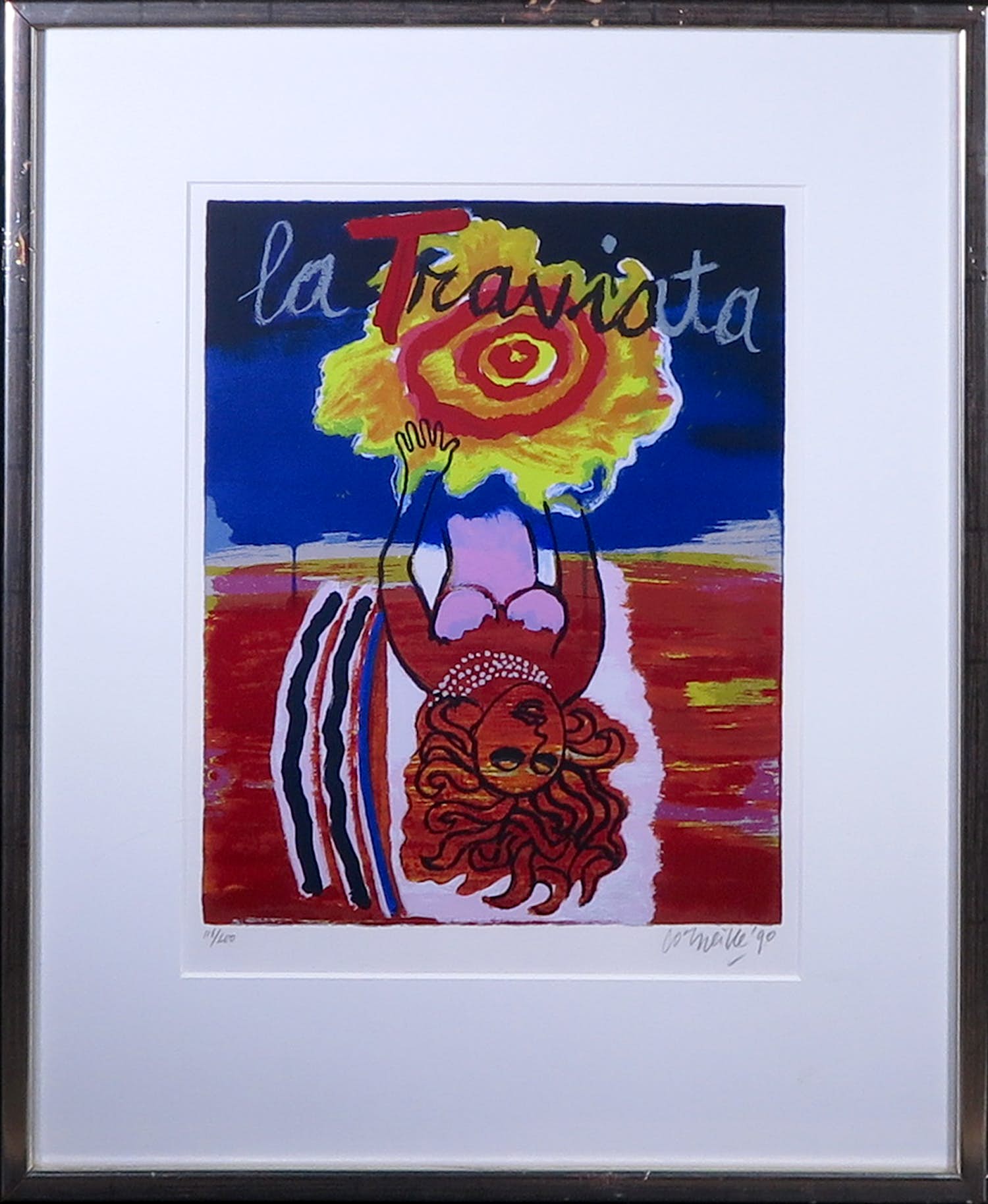 Corneille - Zeefdruk, La Traviata - Ingelijst verkocht voor € 1!