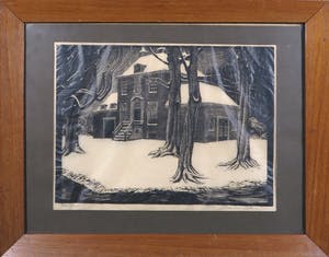 Johan van Hell - Houtsnede, Frankendael - Ingelijst kopen? Bied vanaf 1!