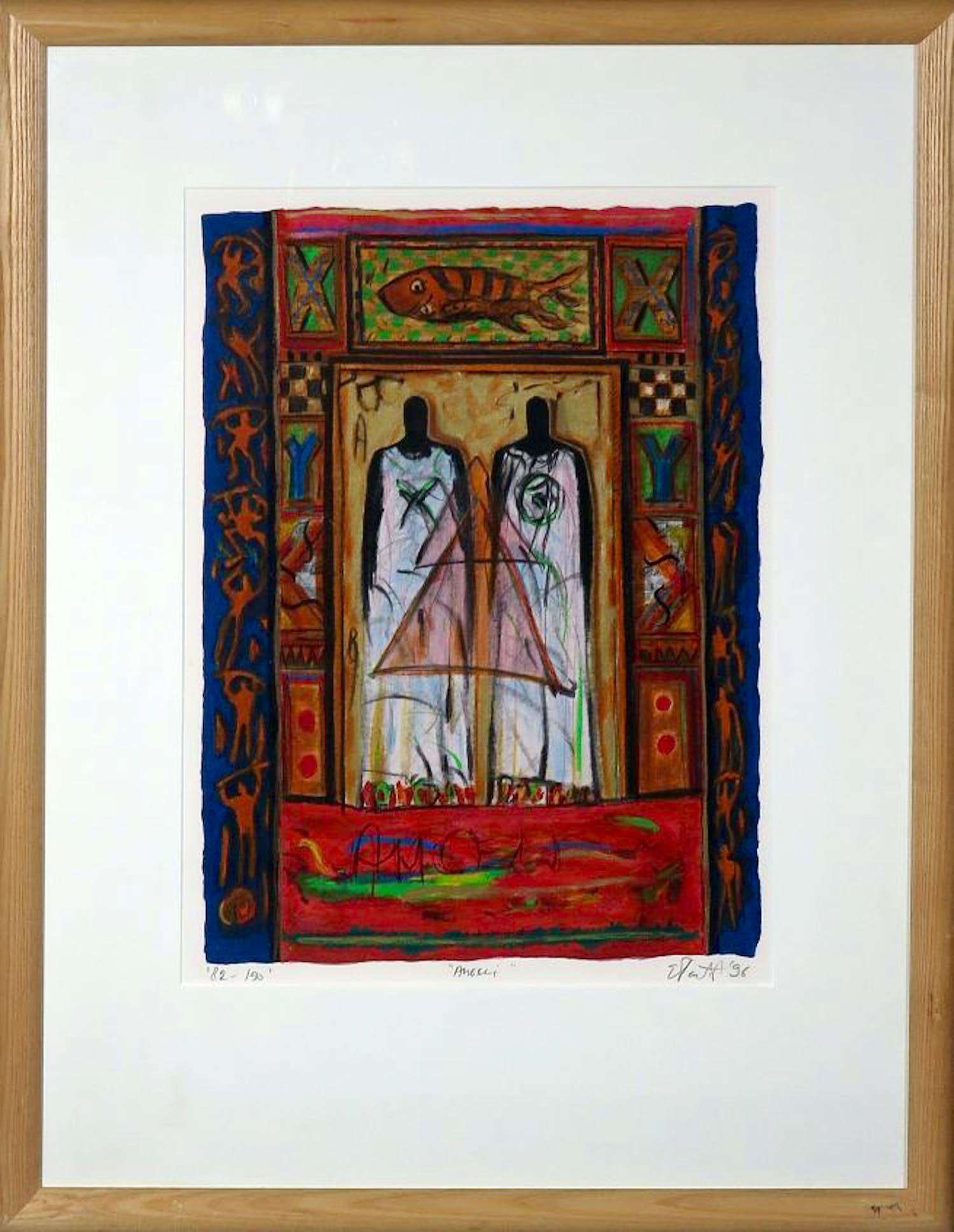 Eric Toebosch - Litho, Angeli - Ingelijst verkocht voor € 40!