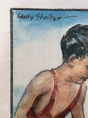 Willy Sluiter - Kinderen op het strand kopen? Bied vanaf 75!