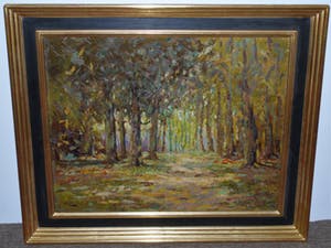 Henri Endlich - Pseudoniem van Jan Knikker - Bosgezicht - in een nieuwe handgemaakte lijst kopen? Bied vanaf 90!