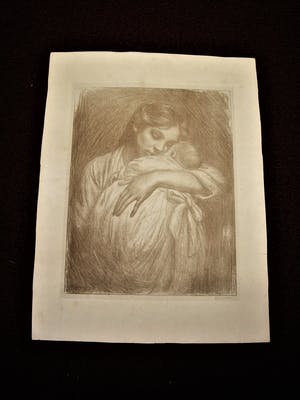 Hendrik Johannes Haverman - Magnifieke omstreeks 1880 Lithografie "Moederliefde" potlood gesigneerd kopen? Bied vanaf 48!