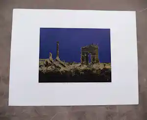 Jos Muris - Erg mooie kleuren - Zeefdruk "landschap met Ruines" beperkte oplage (115) vendu pour 70€ !