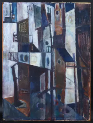 Ria Exel - Olieverf op doek, Stadsexpressie kopen? Bied vanaf 50!