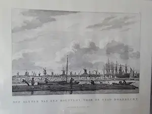 Niet of onleesbaar gesigneerd - Twee oude stadgezichten: Haringvliet/Rotterdam en Dordrecht 18e eeuw kopen? Bied vanaf 1!