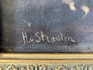 H. van Straaten - Ingelijst olieverf op doek , In de boerderij , interieurscene kopen? Bied vanaf 60!