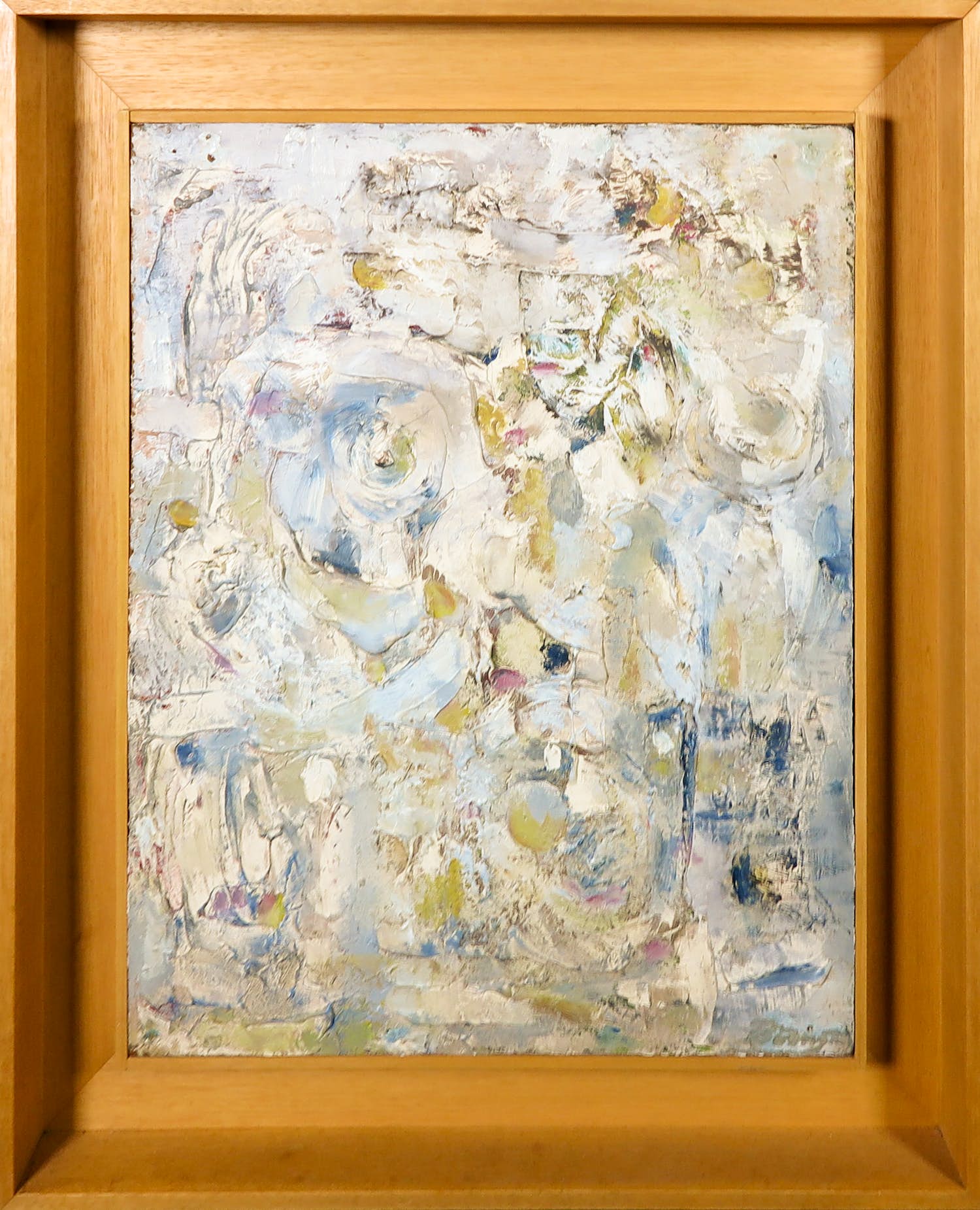 Klaas Boonstra - Olieverf op board, Abstracte compositie - Ingelijst verkocht voor € 100!