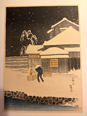 Hiroaki Takahashi - Takahashi Shotei (Hiroaki) Koume in Snow, Houtdruk kopen? Bied vanaf 300!