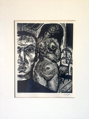 Lou Strik - Houtsnede, Ingelijst kopen? Bied vanaf 50!