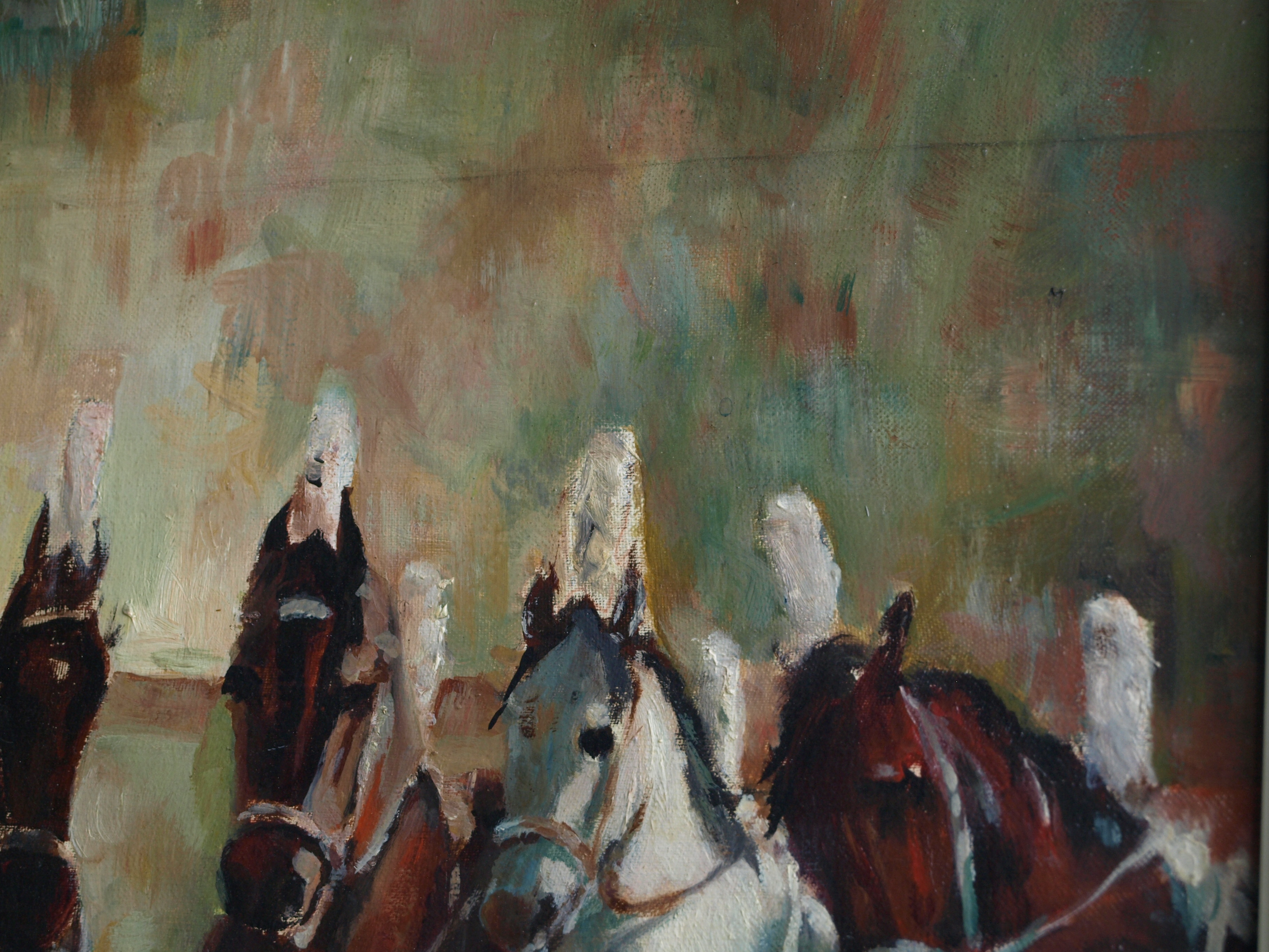 Jan Groenestein - Olieverf op doek , Circus paarden – ingelijst – ca 1960  kopen? Bied vanaf 125!