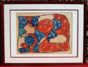 Niet of onleesbaar gesigneerd - Abstracte compositie, gemengde techniek (netjes ingelijst) kopen? Bied vanaf 1!