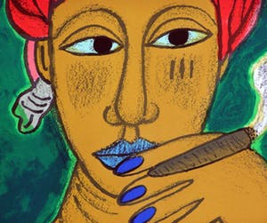 Corneille - Litho, Titel,"l'Afro-cubaine verte". kopen? Bied vanaf 225!